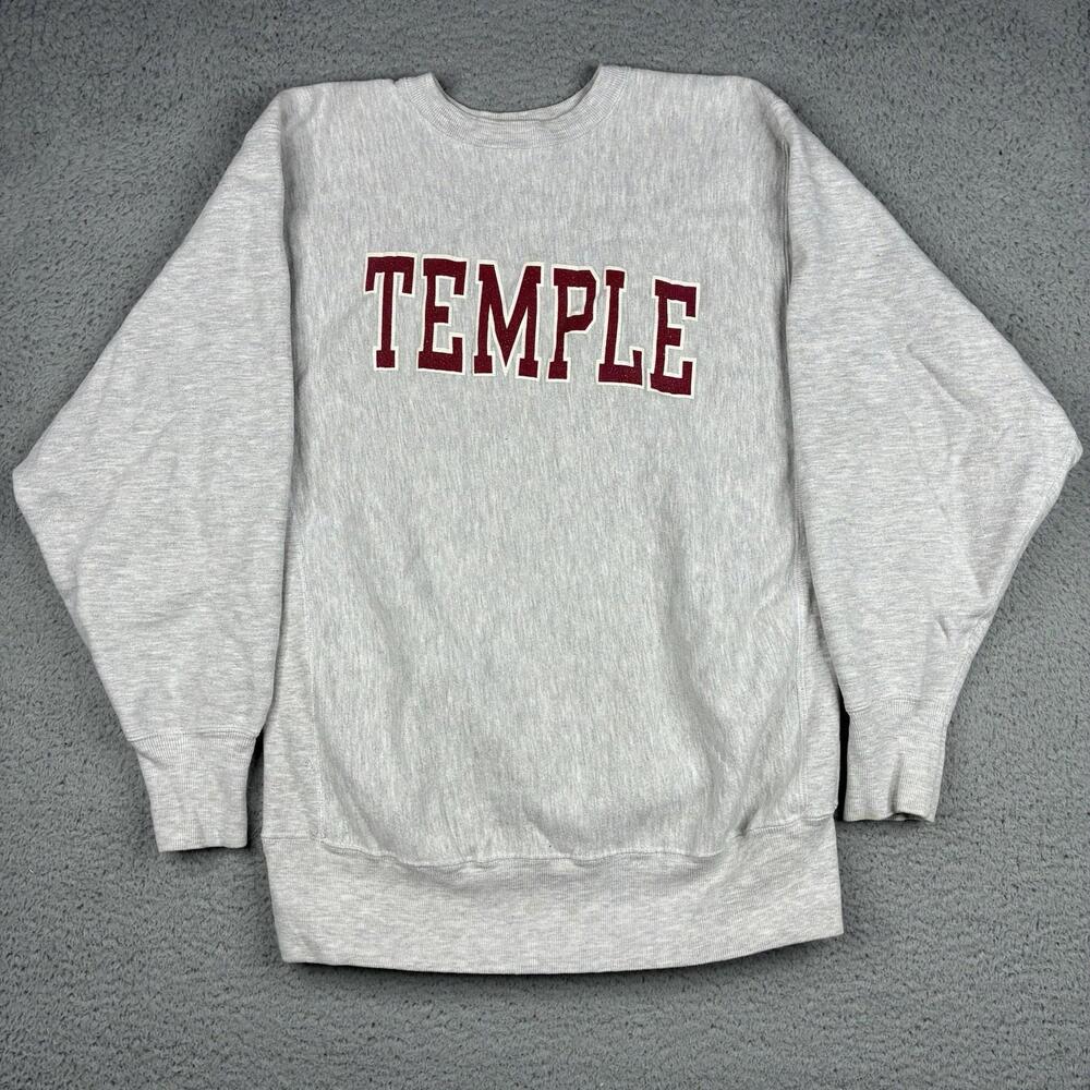 Vintage Champion Reverse Weave Sweatshirt Temple University USA XL Fits L 90s